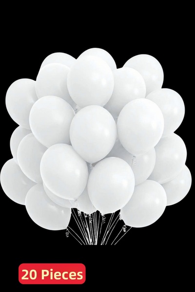 Baloncu Nene 20Pcs White Pastel Balloon Birthday Celebration Surprise Supplie...