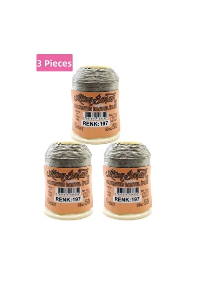 toyigoo 3 bucăți ață de broderie și dantelă Aurie 20 gr - Nr.: 197