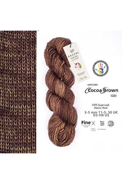 Gazzal Unicorn 100% lână merino superwash – 100 g 197 m fire de tricotat pict...