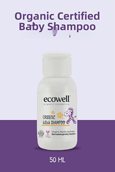 Ecowell شامبو عضوي للأطفال - حجم مناسب للسفر (50 مل)
