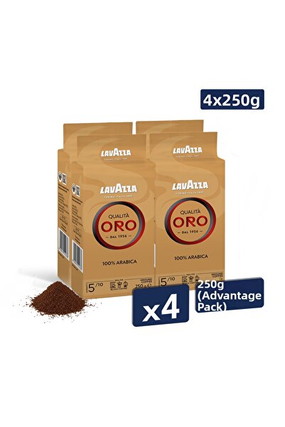 LavAzza قهوة كواليتا أورو 100% أرابيكا مطحونة ومفلترة 250 جرام |   عبوة من 4 قطع