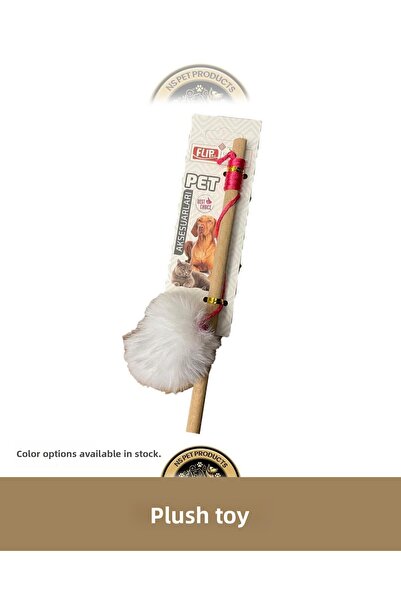 Flip Bulk Wooden Cat Fishing Rod - Pet Toy