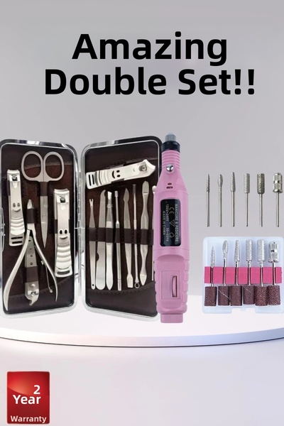 CT STONES مجموعة باديكير مانيكير كهربائية مجموعة من 12 قطعة للعناية بالأظافر ...