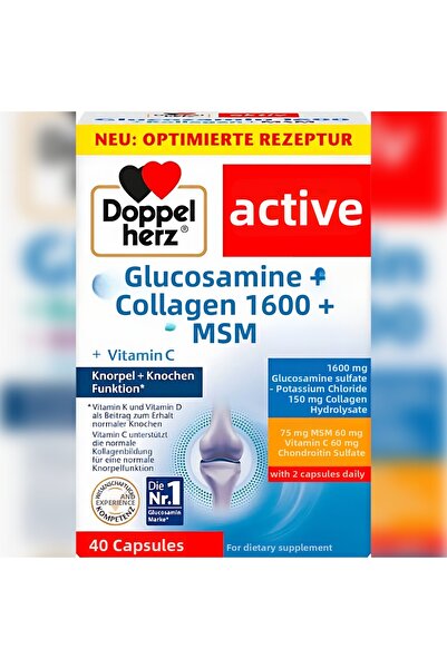 Doppelherz Glucosamine 1600 + Collagen + Msm + Vitamin C (40 Capsules)