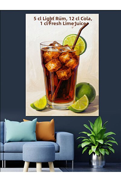 KanvasSepeti Soğuk İçecek Pictură în ulei de înaltă calitate d texturat Canva...