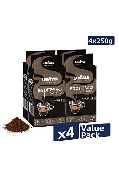 LavAzza قهوة إسبريسو كلاسيكو إيطاليانو المطحونة المفلترة، 250 جرام |   حزمة م...
