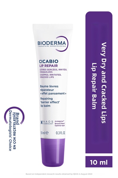 Bioderma كريم سيكابيو لإصلاح الشفاه شديدة الجفاف والمتشققة، مرطب ومغذي، بزبدة...