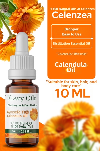 Celenzea Calendula Oil - 100% Natural Herbal Essential Oil, 10ml