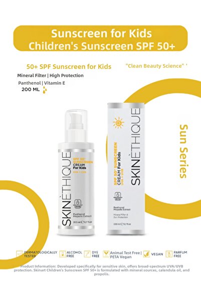 SkinEthique Uva/Uvb Filter, Vitamin E Effective Versatile Protective Children's Sunscreen-Children's Sunscreen -200 ml