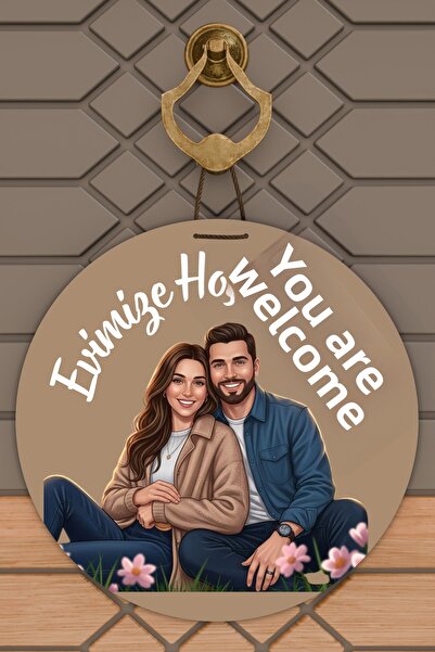 Dormot Modern Digital Printing 30X30 Couple, Lover Door Ornament