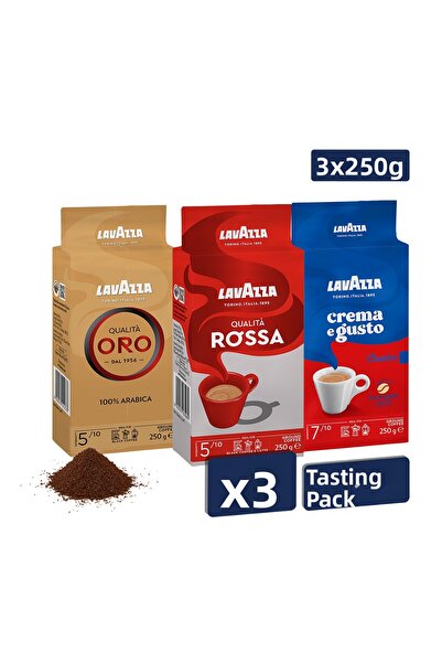LavAzza كواليتا أورو + كريمة وطعم + قهوة مفلترة كواليتا روسا (250 جرام) 3 عبوات