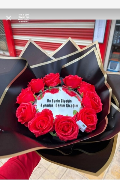 sevdaçiçekevi باقة ورد صناعي بمرآة