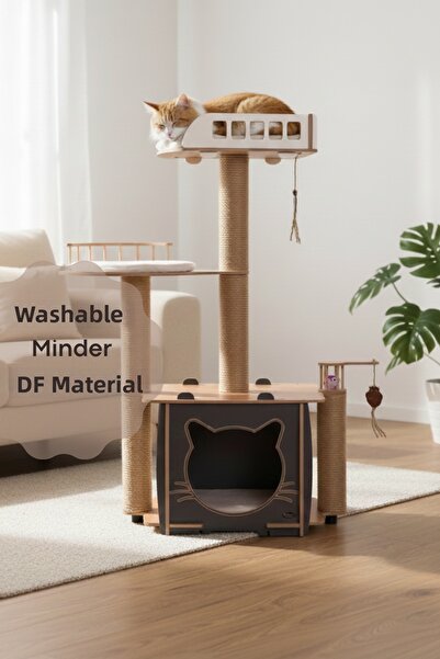 Patihomes بيت لعب وخدش للقطط متعدد الطوابق بحجم كبير