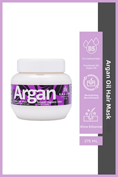 Kallos Cosmetics Mască de îngrijire a părului cu ulei de argan pentru păr colorat cu argan 275 ml