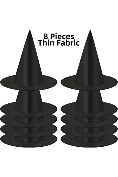 Mustran 8 bucăți pălărie neagră de vrăjitoare – accesoriu pentru costume pent...