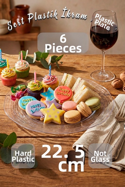 Ezupack 22 εκ. 6 τεμάχια ΣΚΛΗΡΟ ΠΛΑΣΤΙΚΟ μίκα Πιάτο οικοδεσποτείας για σούπα,...