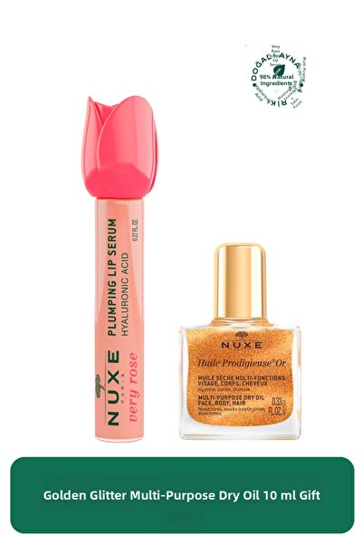 Nuxe Rose plumping lip serum - multi-purpose dry oil (face, body, hair) gift