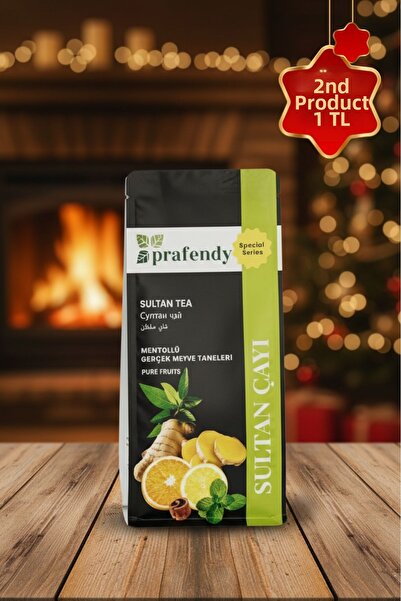 prafendy شاي السلطان 250 جرام - شاي أعشاب وفواكه غني بالمنثول مع حبوب الفاكهة الحقيقية