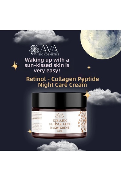 AvA Bio Cosmetics افا الريتينول الطبيعي وببتيد الكولاجين - كريم العناية الليلية