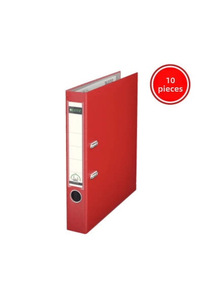 Leitz 180° офис папка за документи, 10 броя, пластмасова, тясна, размер А4, червена