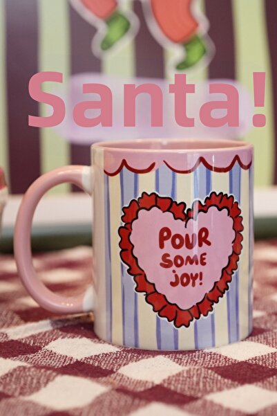 Hello Melody Design كوب "JOY" - كوب بورسلين بطباعة رقمية بتصميم ملون 9.5×8 سم...