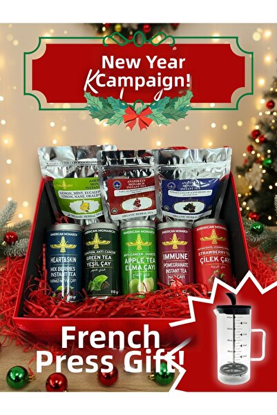 AiroBazar صندوق هدايا شاي الأعشاب الخاص بالعام الجديد |   مجموعة شاي مختلطة من الأعشاب والفواكه |   صندوق أنيق