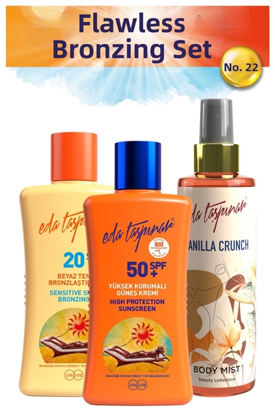 Eda Taşpınar WhiteT+Spf50+VanillaMist مجموعة سمرة خالية من العيوب - رقم 22 (E...