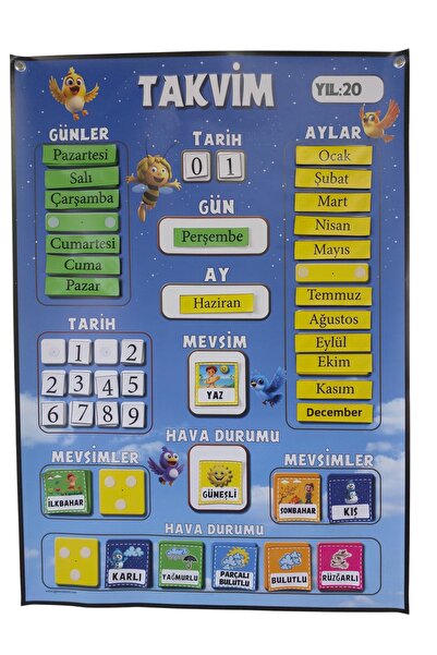 EĞLENCELİ SINIF تقويم السماء (مع مشبك)
