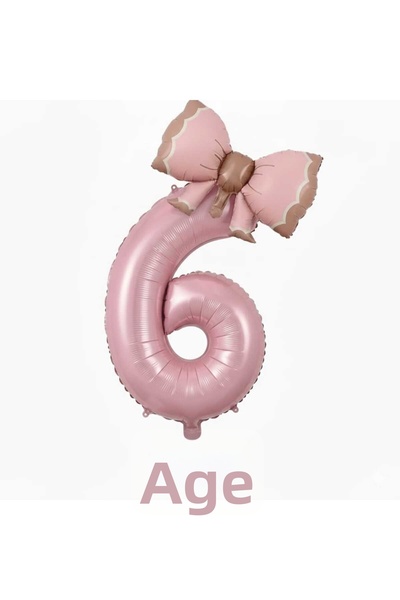 ÇITIPITISTORE ροζ χρώμα, μπαλόνι αλουμινόχαρτο με φιόγκο αριθμός 2