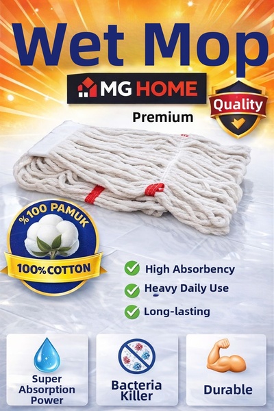 VENON 17 cm White Narrow Mop 💙 Wet Mop Tassel Mop Head Wet Mop Refill Mop Cleaning