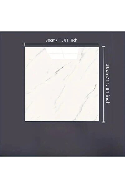 Marsilyan White Marble Patterned Aluminum Plastic Wall Sticker (30*30)