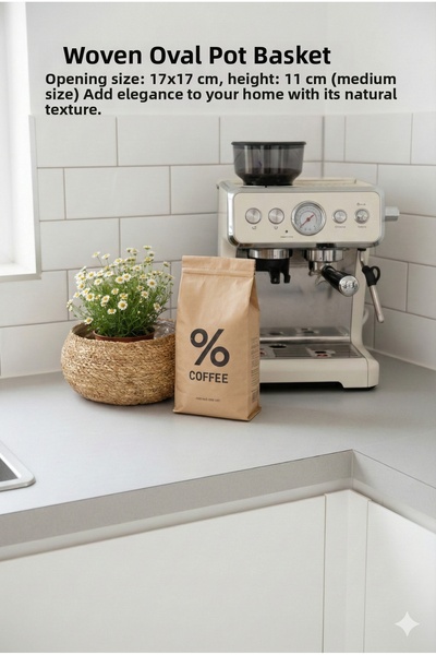 CasaLinda Ghiveci din plasă naturală, acoperire interioară impermeabilă, coș ...