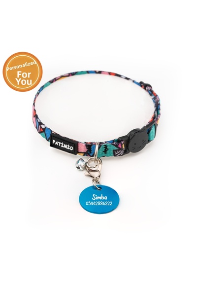 PATİMİO طوق قطط ملون قابل للتعديل مع قفل أمان وهدية خشخيشة