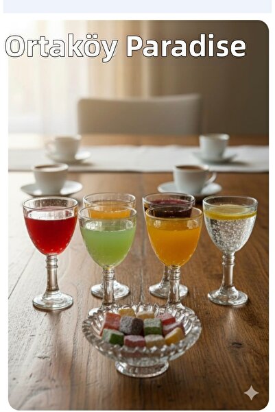 ORTAKÖY CENNETİ 6 Pcs Coffee Side Glass Cup Orchid Mod Mini 60 Cc Volume 10 c...