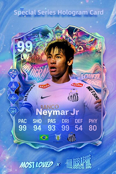 BERKANTTP بطاقة نيمار 2012 من سلسلة الهولوغرام الأكثر شعبية من إيليت فوتبول