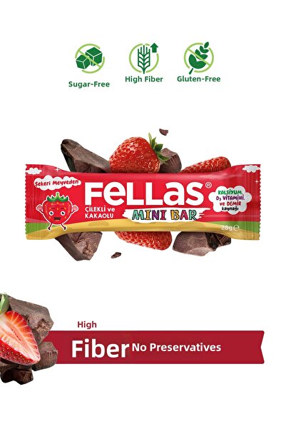 Fellas ميني فروت بار - بالفراولة والكاكاو (28 جرام) × 12 قطعة