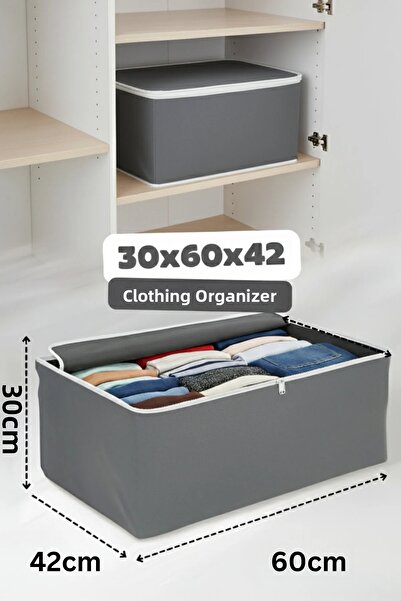 Owra Zippered Clothes Storage Bag |   Large Volume Oversized Wardrobe Organizer |   1 Piece 30X60X42Cm