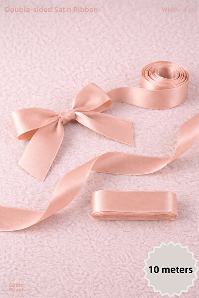 Mortex Salmon Satin Ribbon 4 cm 10 Meters - Wedding, Engagement, Dowry, Gift, Decoration, Birthday, Party