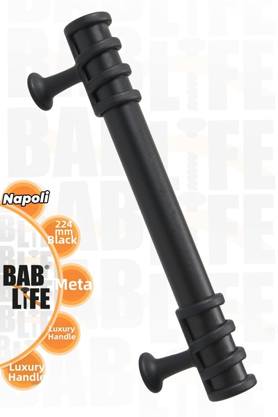 bablife Mânere pentru mobilier pentru dulap cu sertare de lux, negru mat, Nap...