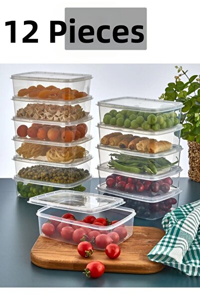 Kitchen Dream 12 قطعة حاوية تخزين مجمدة سعة 1.35 لتر - صندوق تزيين اللحوم وال...