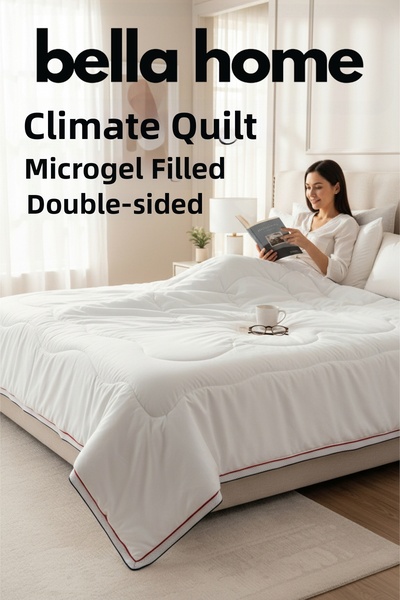 Bella Home Single Size Climate Quilt - 155X215 cm - White with Original Linen Bag