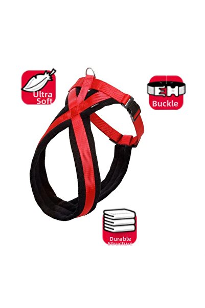 Karlie مقود صدر ناعم 48-55 سم أسود-أحمر