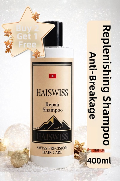HAISWISS شامبو مرمم يحتوي على بروتين الأرز والكيراتين، مضاد للتساقط ويدعم الن...