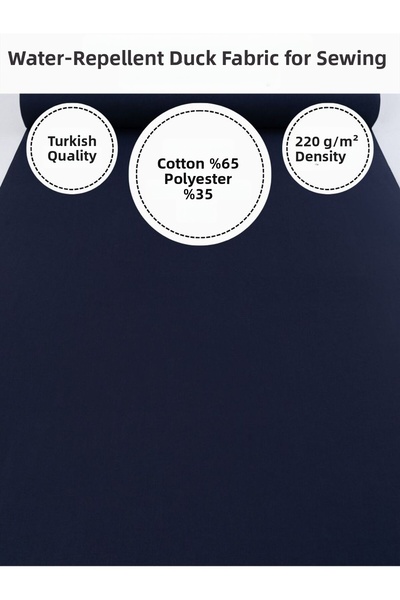 FabricMarket Water Repellent Duck Fabric |   220 G/M² |   65% Cotton 35% Polyester |   180 cm Width |   Durable Fabric for Sewing