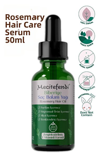 Mecitefendi سيروم معزز للعناية بالشعر من إكليل الجبل لتساقط الشعر وتسوس الشعر (مع فيتامين هـ) 50 مل
