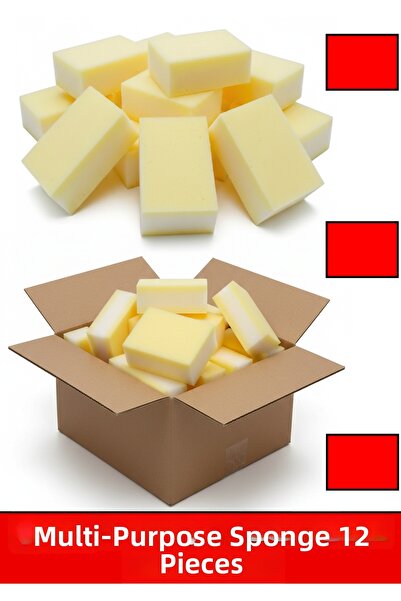 Pc Premium Center Multi-Purpose Sponge - 12 Pieces - Cleaning Sponge - Suitable for Car Washing Sponge Use