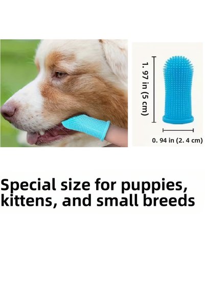PAWNEST Pink Silicone Finger Toothbrush – Dog & Cat Oral Care, Soft and Safe Cleaning (1 Piece)