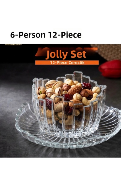 DİBA AVM 12 Pieces Luxury Glass Chocolate-Pudding-Presentation Set for 6 Peop...