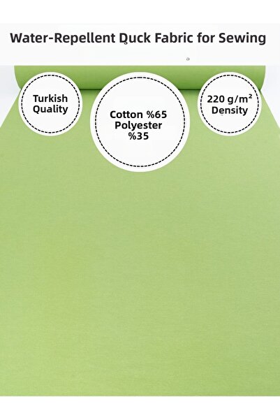 FabricMarket Water Repellent Duck Fabric |   220 G/M² |   65% Cotton 35% Polyester |   180 cm Width |   Durable Fabric for Sewing