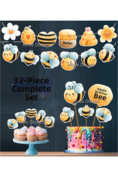 Hiras Dizayn طقم عيد ميلاد عملاق للأطفال مكون من 32 قطعة - لافتة لطيفة على شك...